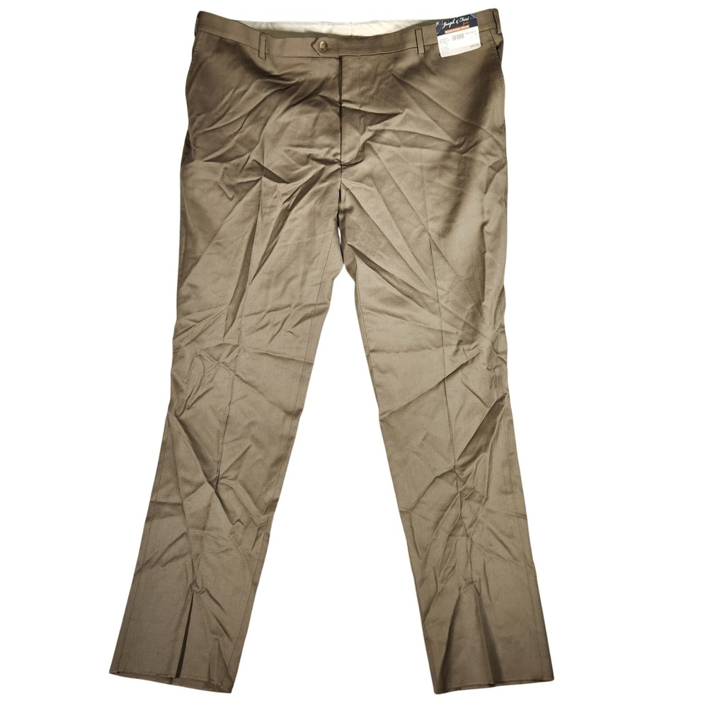 Joseph & Feiss‎ Dress Pants Mens 46 Brown NEW 100% Wool Flat Front Trousers